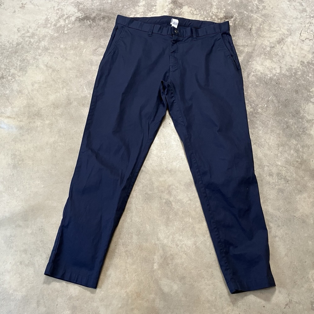 Fabletics Pants Mens Size 34 Navy Blue High Side‎ Chino Slim Fit Zip Pockets